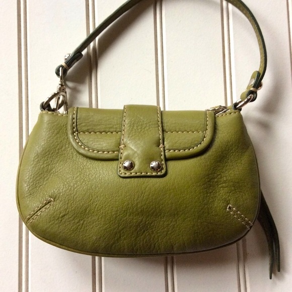 Banana Republic Green Leather Handbag /Wristlet - Picture 3 of 13